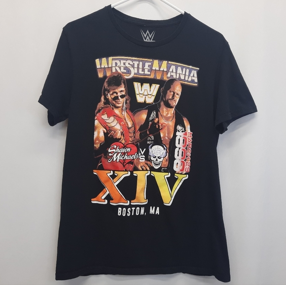 Mad Engine WWE Wrestlemania XIV Stone Cold vs Shawn Michaels 1998 Adult Sz M - Picture 1 of 8